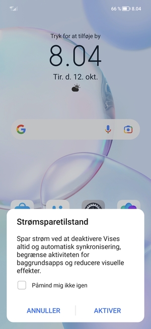 Vælg AKTIVER
