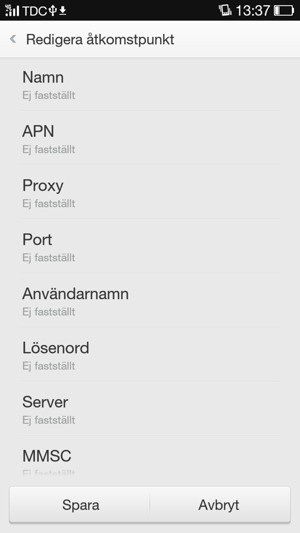 Ange internetinformation