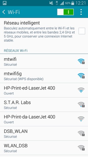 Sélectionnez le réseau sans fil auquel vous souhaitez vous connecter