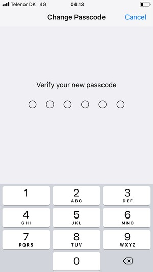 Re-enter your new passcode