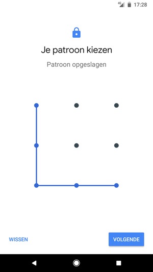 Teken een ontgrendelingspatroon en selecteer VOLGENDE