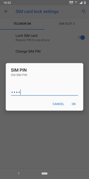 Enter your Old SIM PIN and select OK