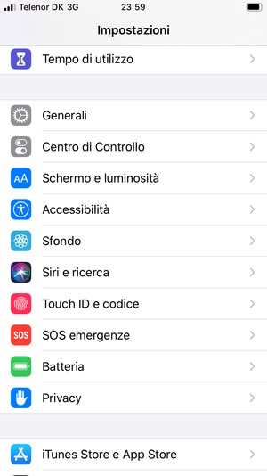 Scorri e seleziona Generali