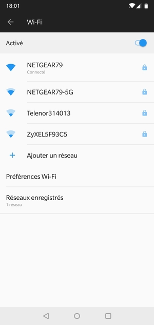 Vous êtes maintenant connecté au réseau Wi-Fi