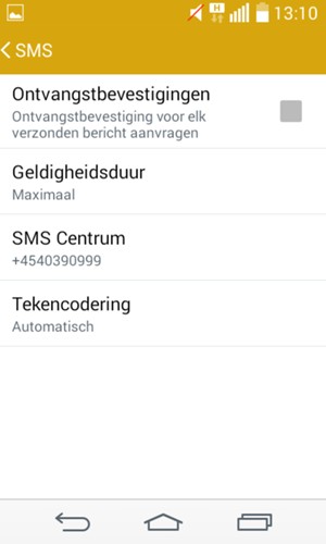 Selecteer SMS Centrum