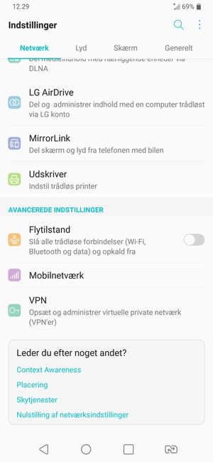 Scroll til og vælg Mobilnetværk