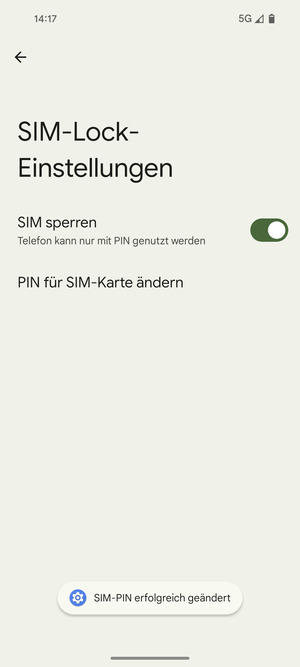 Ihre SIM-PIN wurde geändert