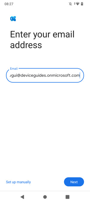 Enter your Email address and  select Set up manually