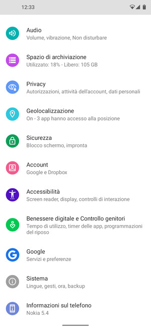 Scorri e seleziona Sicurezza