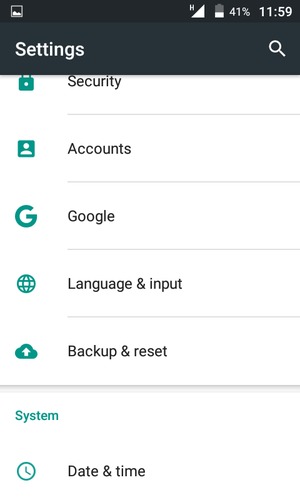 Scroll to and select Backup & reset