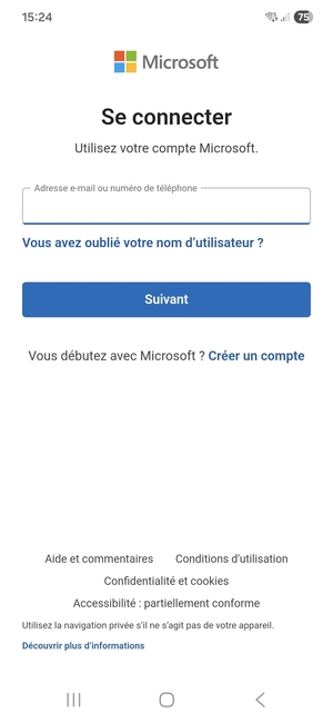 Saisissez votre adresse Hotmail et sélectionnez Suivant