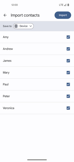 Select the v button
