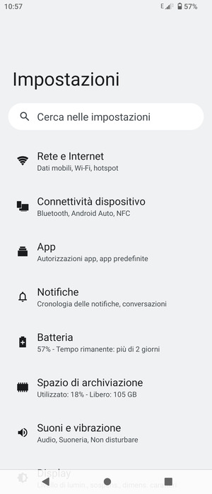 Seleziona Rete e Internet