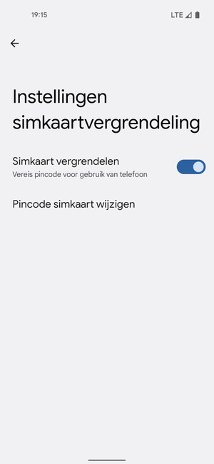 Selecteer Pincode simkaart wijzigen