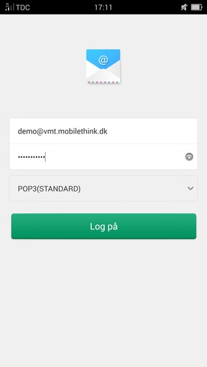 Indtast din e-mailadresse og adganskode