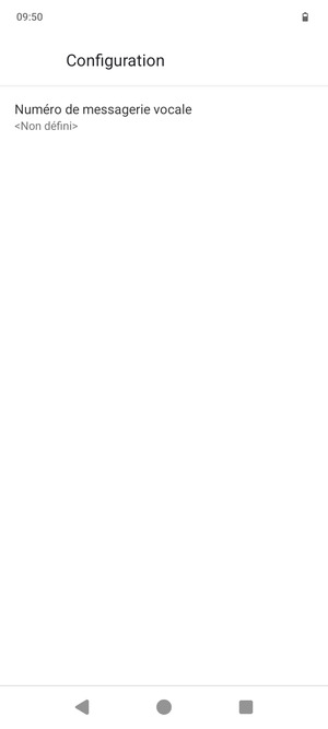 Sélectionnez Numéro de messagerie vocale