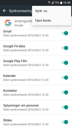 Vælg Synk. nu