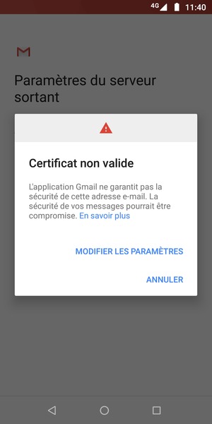 Sélectionnez MODIFIER LES PARAMÈTRES
