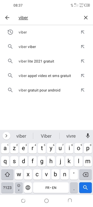 Saisissez le nom de l'appli et sélectionnez Rechercher