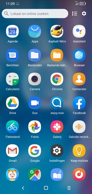 Scroll naar en selecteer Instellingen