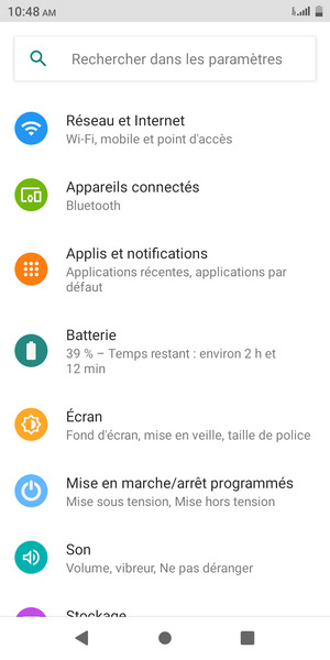 Sélectionnez Réseau et Internet