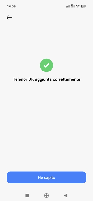 Seleziona Ho capito