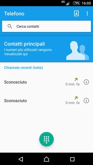 Seleziona il tasto Menu