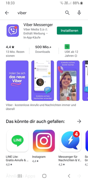 Wählen Sie die App