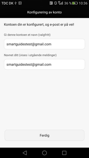 Gi kontoen din et navn, og skriv inn navnet ditt. Velg Ferdig