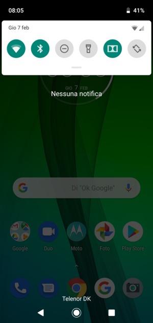 Scorri nuovamente verso il basso il menu in alto