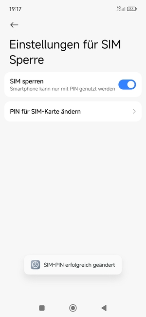 Ihre SIM-PIN wurde geändert