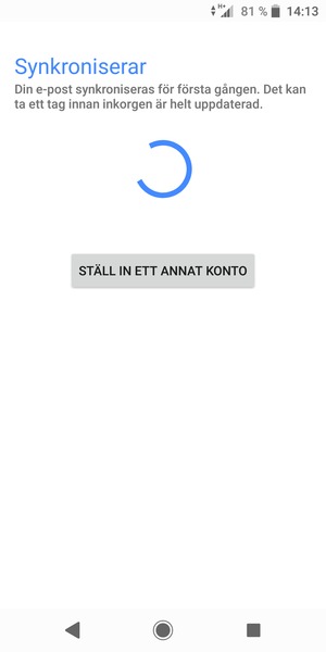 Vänta på att synkroniseringprocessen avslutas