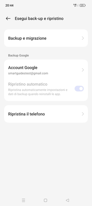 Seleziona Account Google