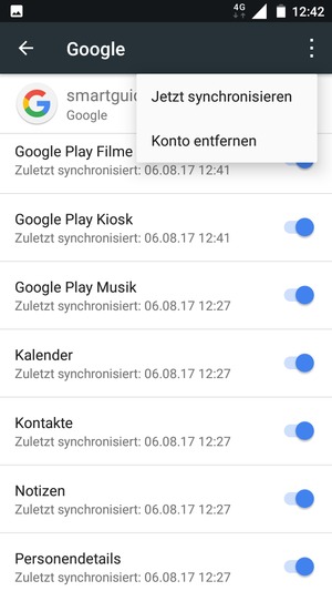 Wählen Sie Jetzt synchronisieren