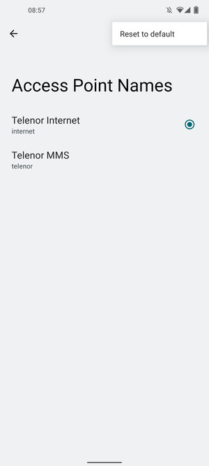 Select Reset to default