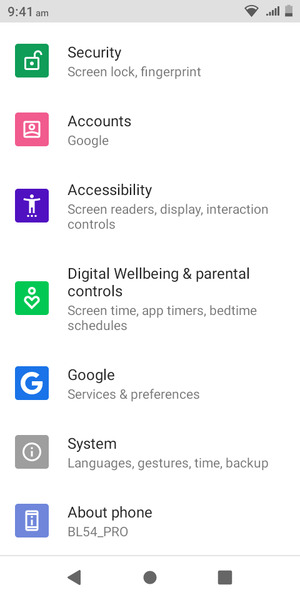 Scroll to and select  Accounts