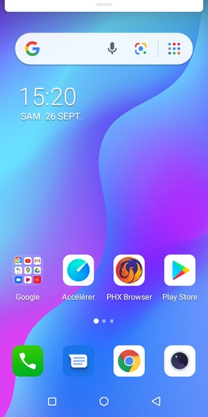 Déroulez le menu du haut