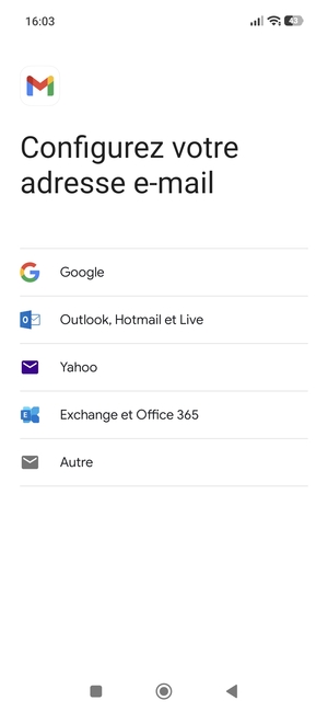 Sélectionnez Exchange et Office 365