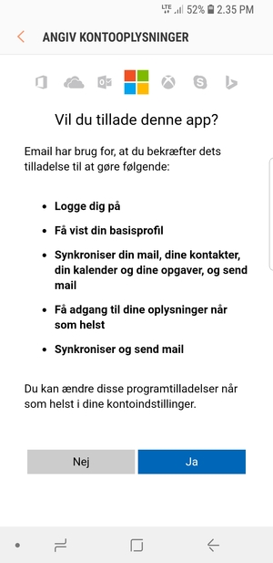 Vælg Ja