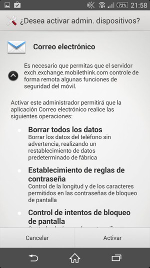Seleccione Activar