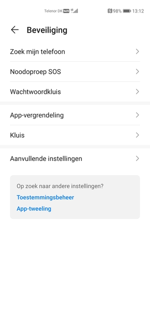Selecteer Aanvullende instellingen