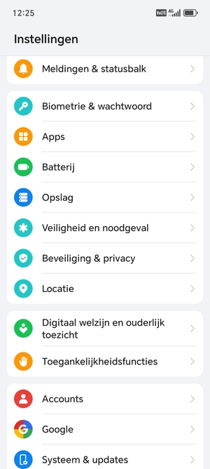 Scroll naar en selecteer Beveiliging & privacy