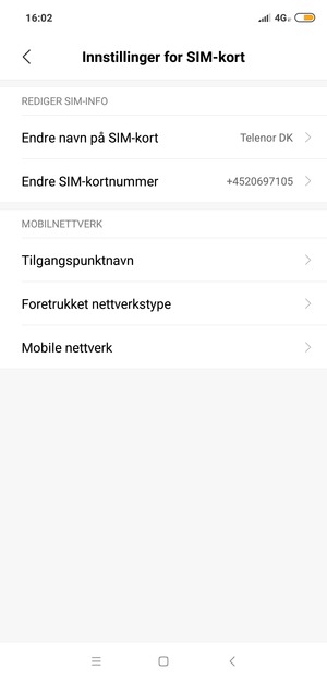 Velg Mobile nettverk