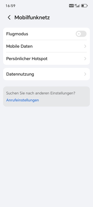 Wählen Sie Mobile Daten