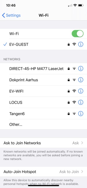 You are now connected to the Wi-Fi network