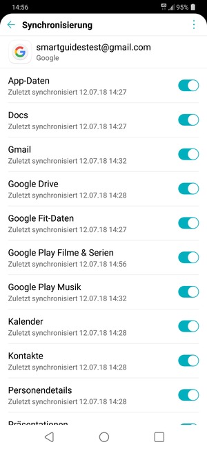 Stellen Sie sicher, dass Kontakte ausgewählt ist