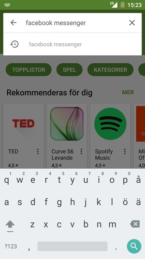 Ange app-namnet och välj Sök