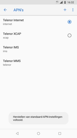 Selecteer Nieuwe APN