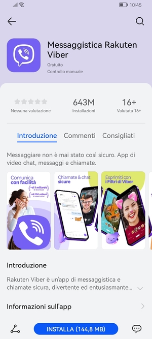 Seleziona INSTALLA