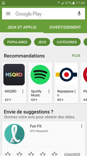 Sélectionnez la barre de Recherche